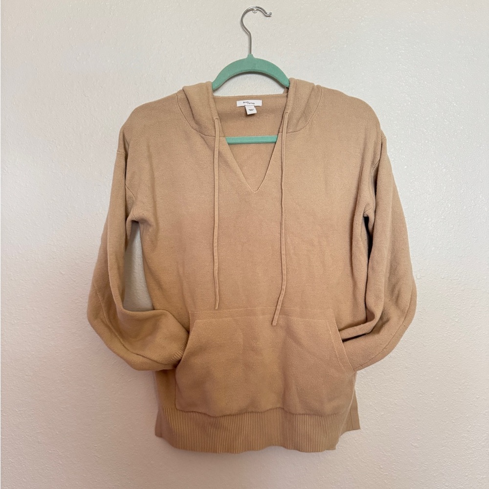 Daily Ritual Tan V-Neck Hoodie